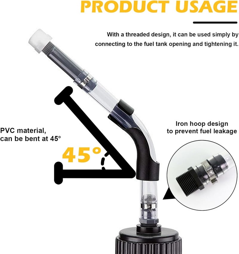 AMZAUTO VP Fuel Jug Hose, Tank Nozzle for VP Racing Fuel Jug 3/5.5 Gallon Gas Can, Gas Can Spout Replacement with 45 Degrees Hose Bender - Image 5